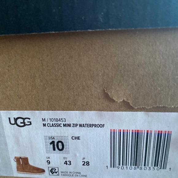 UGG CLASSIC MINI ZIP WATERPROOF CHESTNUT BOOTS - Picture 6 of 6